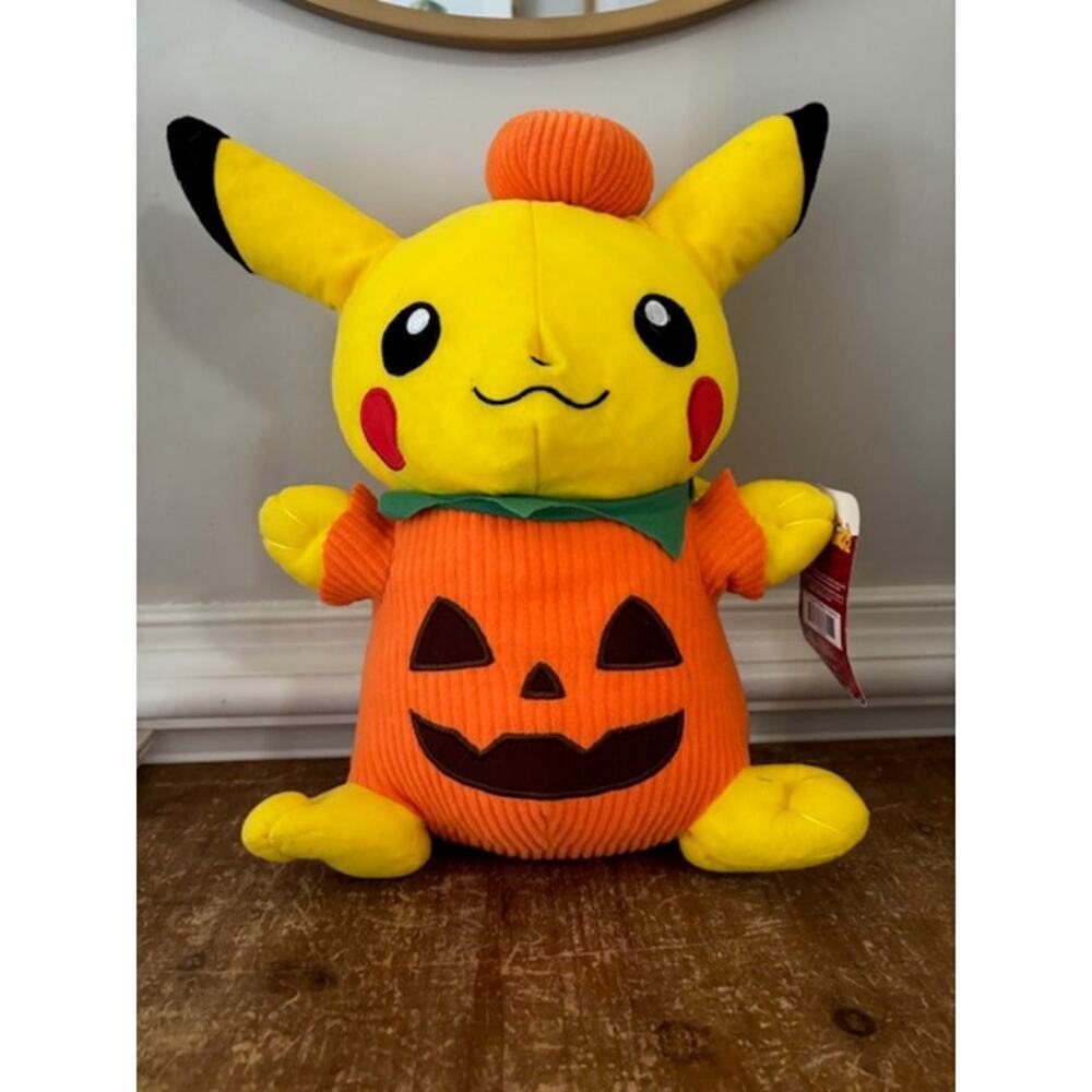 Pokemon Center Original Plush Halloween Pumpkin Pikachu Plush 14 Inch NWT